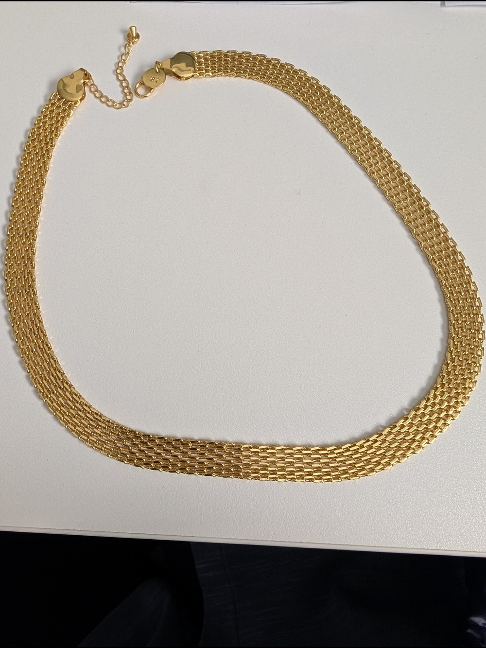 18K Gold Plated Multi-Strand Mesh Chain Necklace - Women's Jewelry